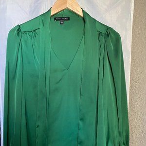 banana republic satin tie-neck shirt